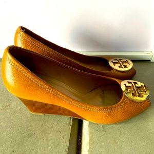 Tory Burch leather wedge open toe sandal